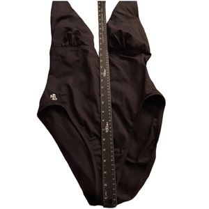 Ralph Lauren size 12  black classic one piece halter plunge neckline wore once